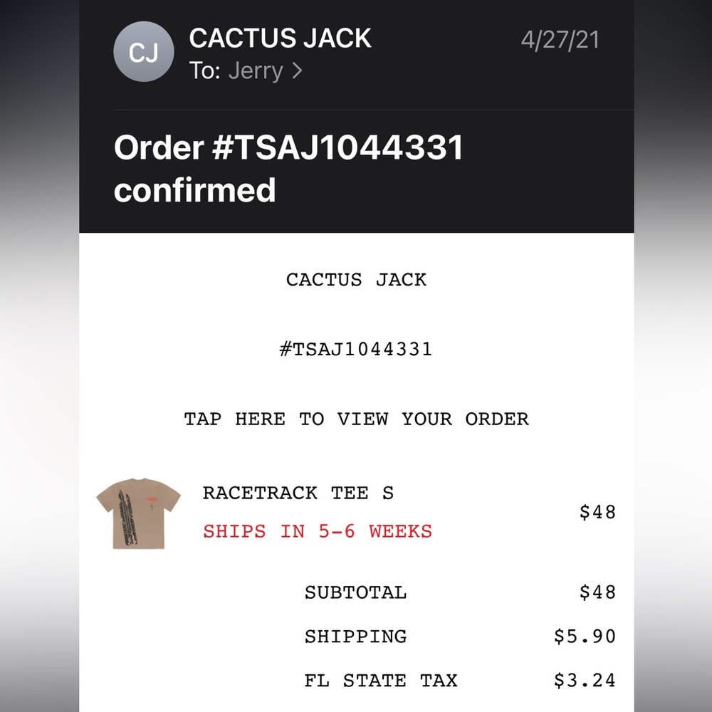 Travis Scott Racetrack T Shirt - Picture 4 of 4